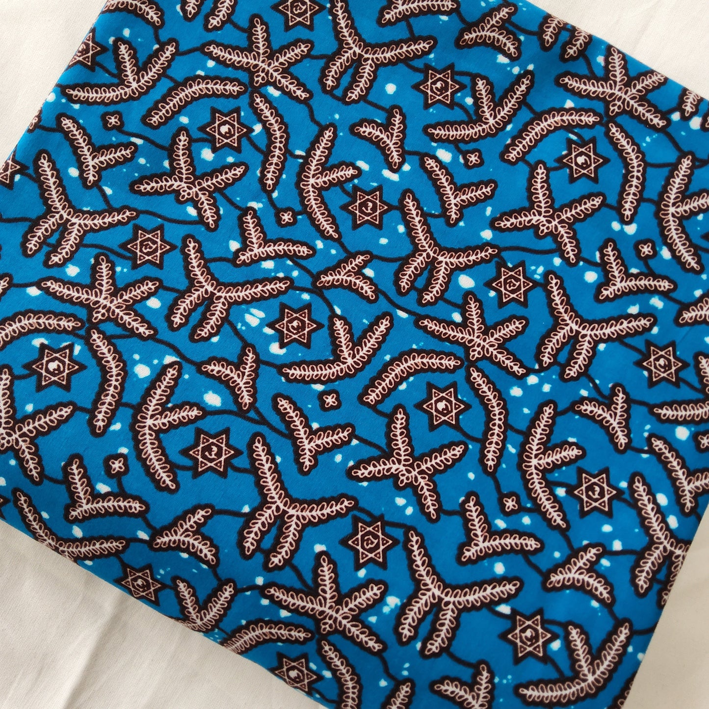 REINVENTED CLASSIC PATTERN AFRICAN WAX BLOCK PRINT FABRIC -6 YARDS BUNDLE