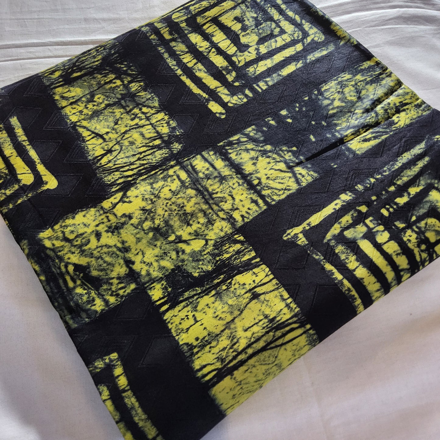 ADIRE - CLASSIC WEST AFRICAN PATTERN HAND PRINT FABRIC 100% COTTON BROCADE- PER METER