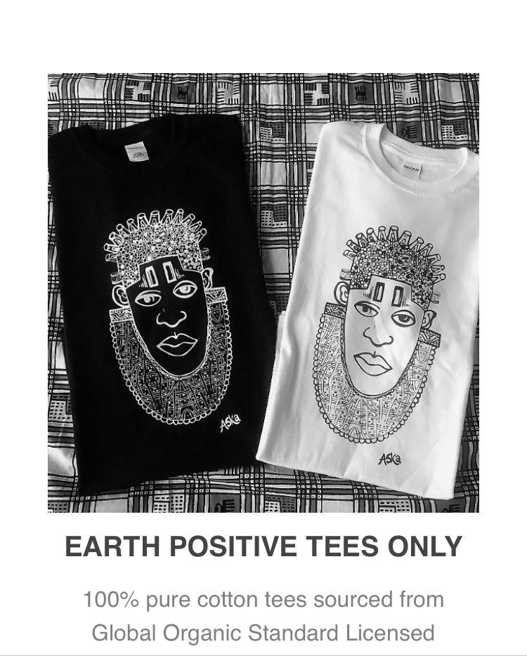 IDIA ART EARTH POSITIVE TEE- BLACK ON WHITE