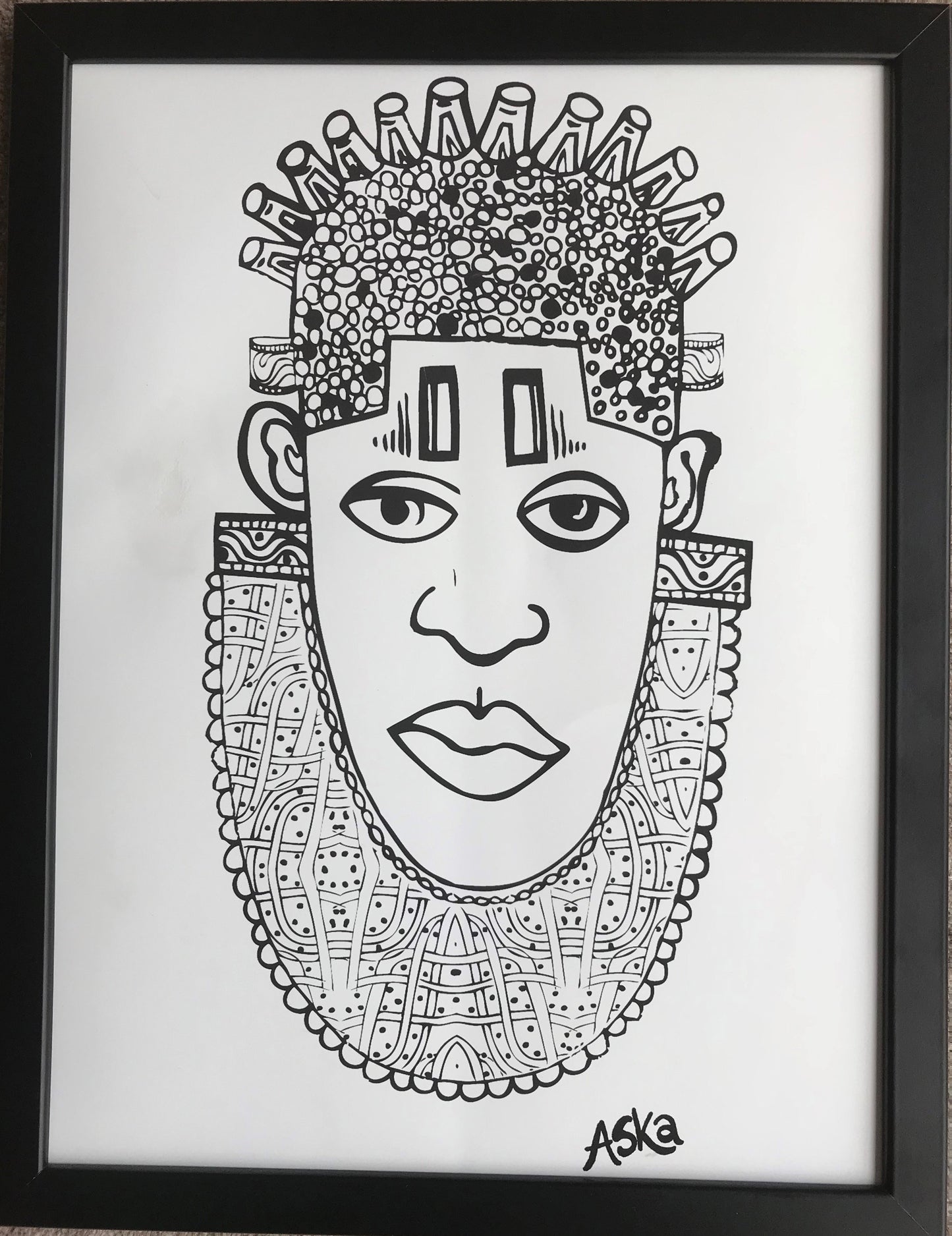 IDIA Ancient African Inspired A3 Giclée Art Print in White