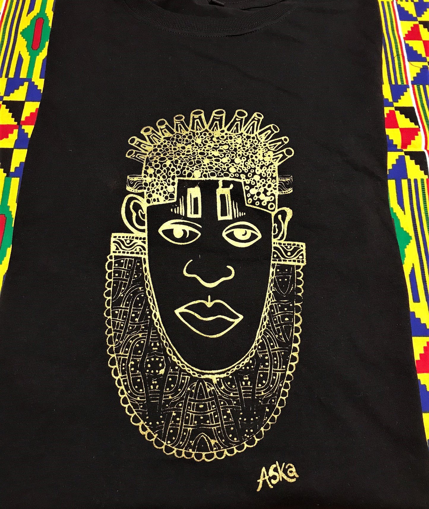 IDIA IN GOLD ART EARTH POSITIVE TEE- SCOOPED NECK