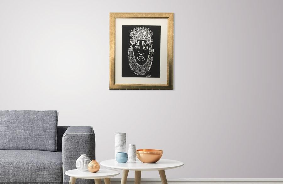 IDIA Ancient African Inspired A3 Giclée Art Print in Black